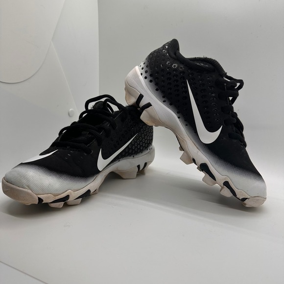 Nike Vapor FastFlex Baseball Cleats Youth Size 1.5Y Athletic Black White Shoes - Picture 1 of 7